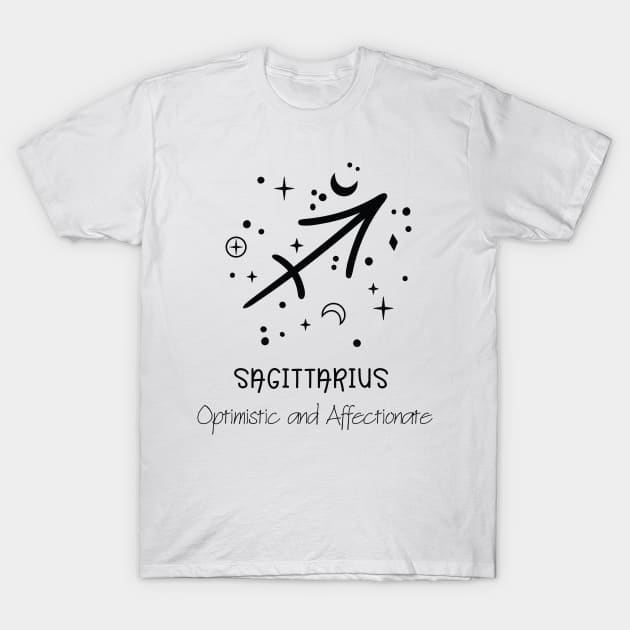 Sagittarius Personality Black Text T-Shirt by The Angry Gnome